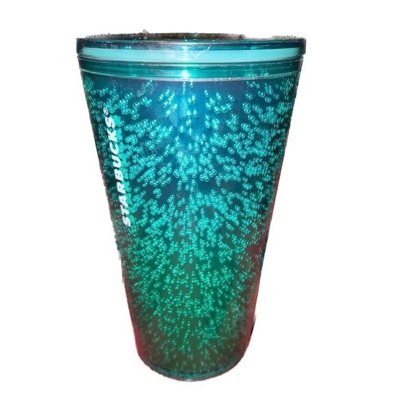 Starbucks Summer 2021 Green Bubble Fizzy 16oz Cold Cup Tumbler. No Straw - Picture 1 of 3